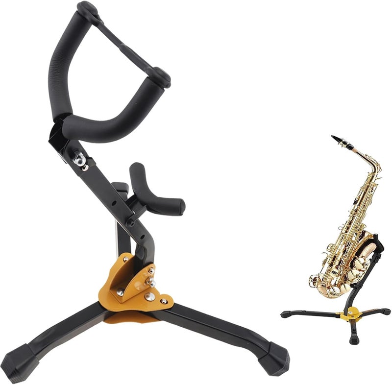 REMAGIC Alto Tenor Saxophone Stand, Folding Saxophone Stand Sax holder Rack, Adjustable Metal Sax Tripod Holder Rack, Portable Musical Instrument Saxophone Accessories Part - Image 1